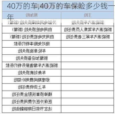 40万的车,40万的车保险多少钱一年