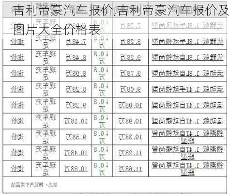 吉利帝豪汽车报价,吉利帝豪汽车报价及图片大全价格表