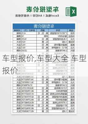 车型报价,车型大全 车型报价